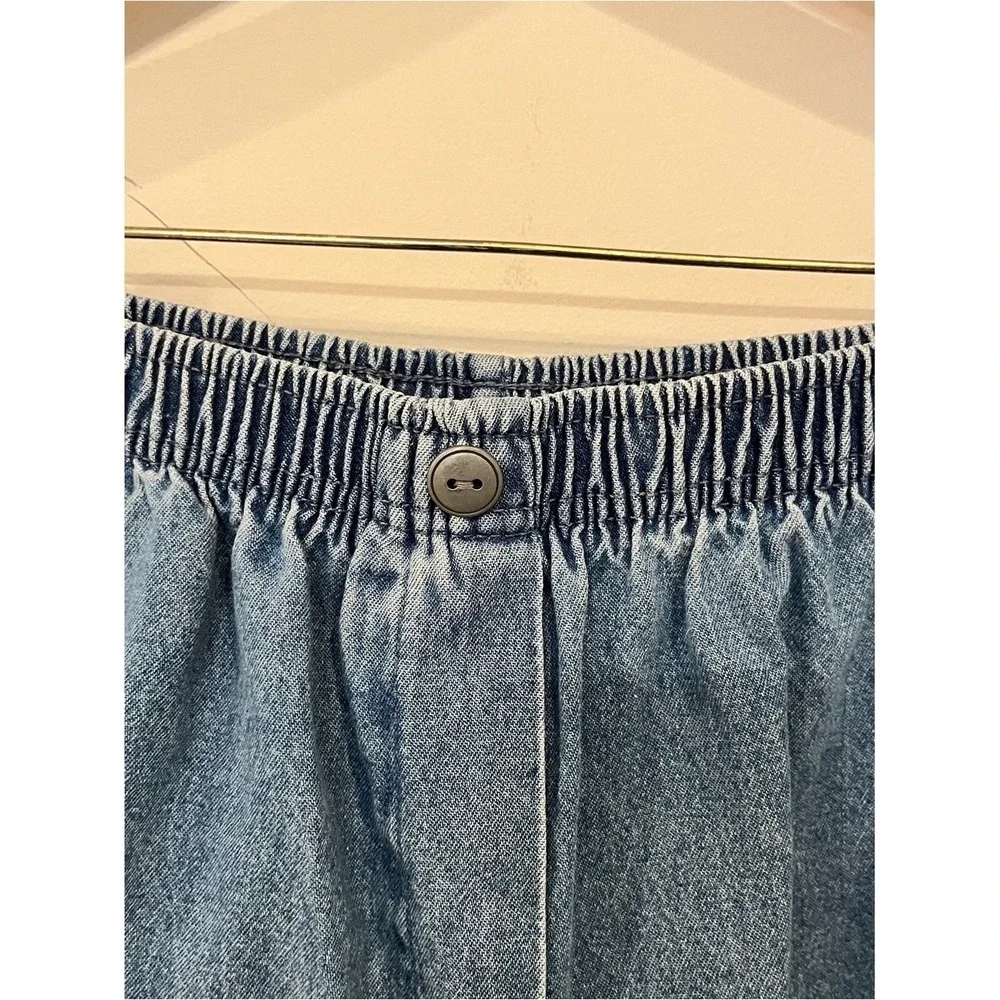 Main Street Blues High Waisted Denim Shorts Blue 18W Elastic Waist